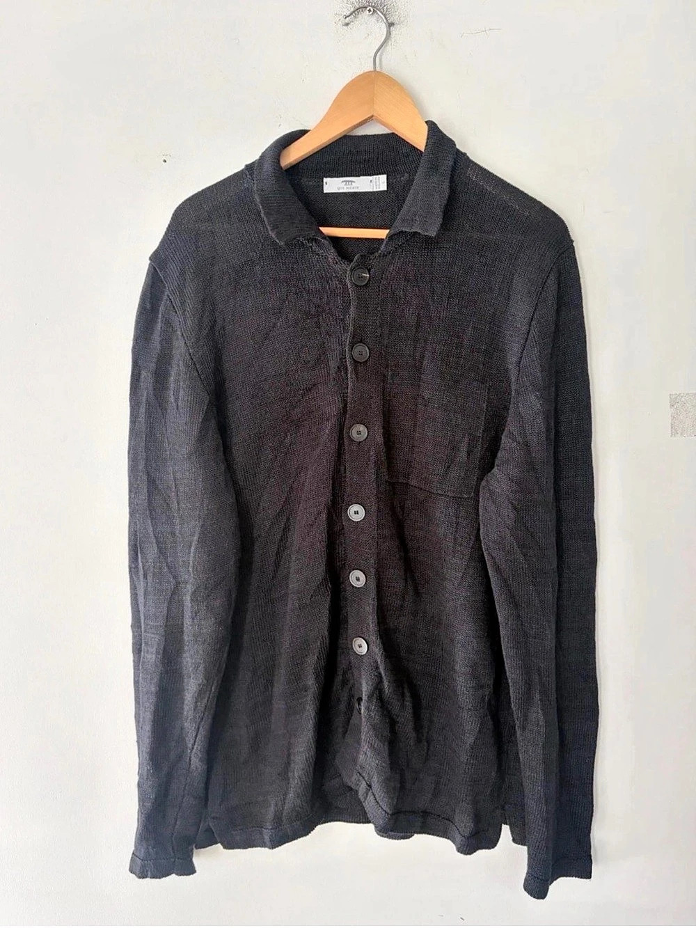 Inis Meain Knit Linen Mens Cardigan Sweater Size L